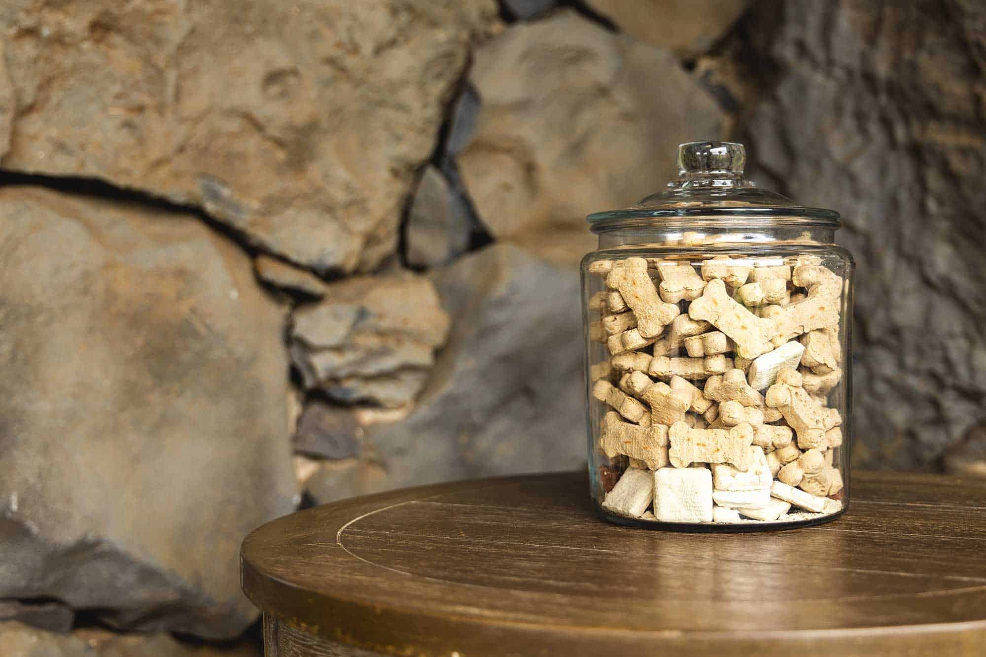 A jar of doggy treats